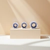 Silver hexagonal nuts with metal fasteners embedded with blue lock washers Specification image